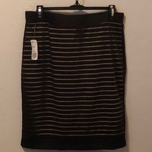 NWT Forever21 Black Sheer Stripe Skirt